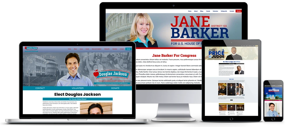 Examples of Websites created using Online Candidate's website builder