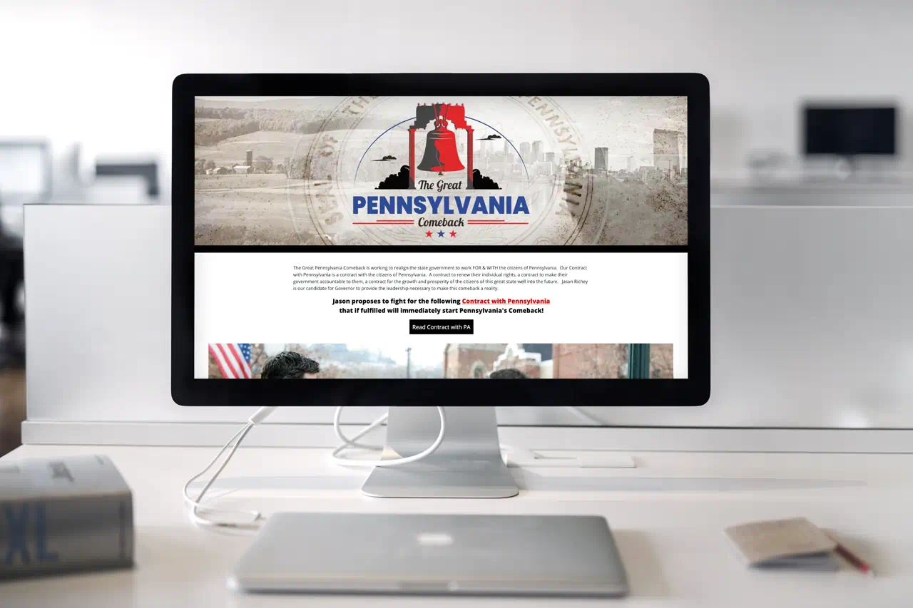 Client Political Action Committer Website on desktop